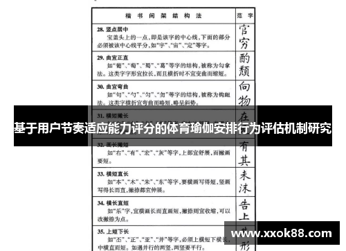 基于用户节奏适应能力评分的体育瑜伽安排行为评估机制研究
